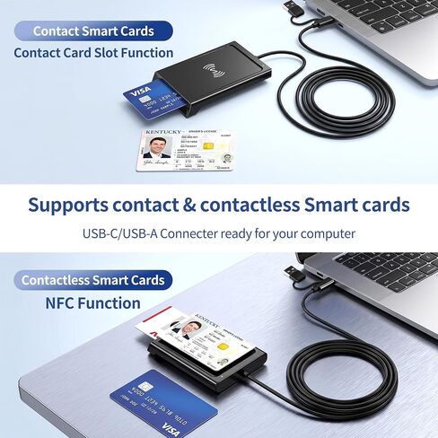 NFC Smart Card Reader, Contact & Contactless ID and Bank Chip Card Reader in Kuwait