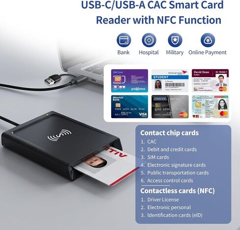 NFC Smart Card Reader, Contact & Contactless ID and Bank Chip Card Reader in Kuwait