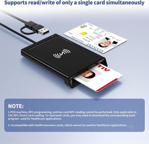 NFC Smart Card Reader, Contact & Contactless ID and Bank Chip Card Reader in Kuwait