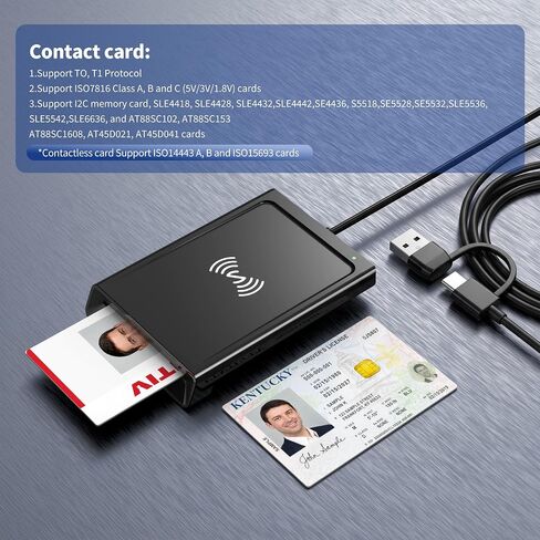NFC Smart Card Reader, Contact & Contactless ID and Bank Chip Card Reader in Kuwait