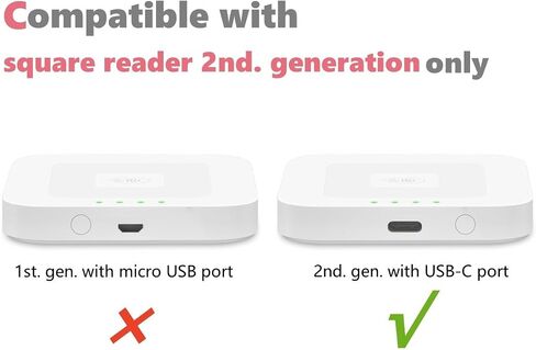 Dock Compatible with Square Reader 2nd Generation, Holder Stand for Square Card Reader 2nd Gen., with Smart Anti-Sleep Button Anti-Slip Base (Cable & Wall Charger Included, No Machine, 2packs in Kuwait