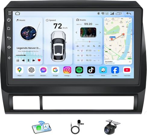 4Core+64GB ROM Android Car Radio for Toyota Tacoma 2005-2015: 9 Inch IPS Touch Screen Car Stereo Upgrade with Carplay & Android Auto GPS Navigation Bluetooth 5G WiFi FM Backup Camera in Kuwait