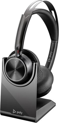 Poly Voyager Focus 2 UC Bluetooth Headphones with Mic & Charging Stand - ANC - Connect to PC or Mobile via Bluetooth - Microsoft Teams Certified - Includes BT700 USB-C to USB-A Adapter, Travel Case in Kuwait