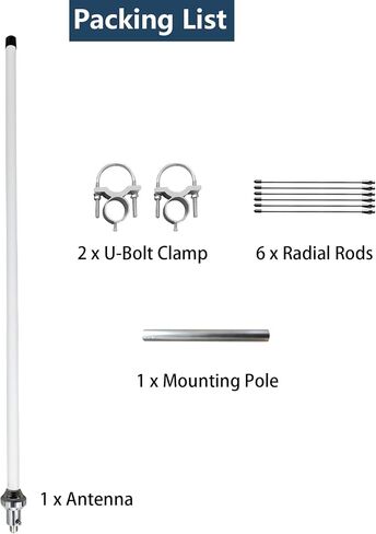 Dual Band VHF UHF Ham Radio Antenna for 2m 70cm 144-148MHz & 430-460MHz Base Station Ham Radio Repeater 144 435 MHz Outdoor Fiberglass Housing 100W w/Ground Plane SO-239 Connector in Kuwait