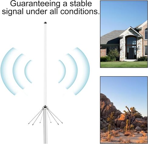 Dual Band VHF UHF Ham Radio Antenna for 2m 70cm 144-148MHz & 430-460MHz Base Station Ham Radio Repeater 144 435 MHz Outdoor Fiberglass Housing 100W w/Ground Plane SO-239 Connector in Kuwait
