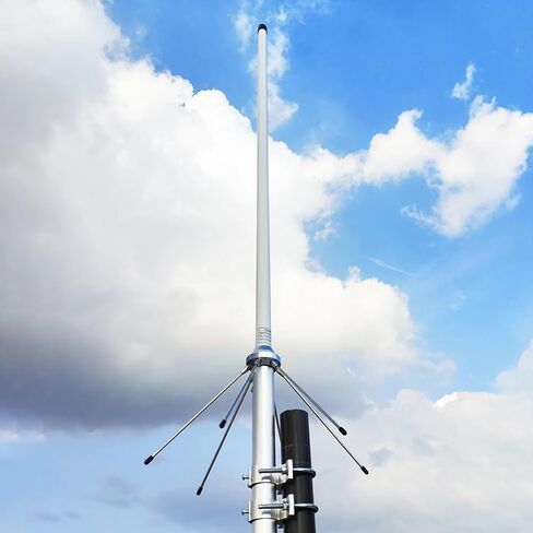 Dual Band VHF UHF Ham Radio Antenna for 2m 70cm 144-148MHz & 430-460MHz Base Station Ham Radio Repeater 144 435 MHz Outdoor Fiberglass Housing 100W w/Ground Plane SO-239 Connector in Kuwait
