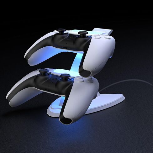 PS5 Controller Charger with Fast Charging, PlayStation 5 Controller Charging Station with LED Light and Charger Cable in Kuwait