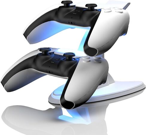 PS5 Controller Charger with Fast Charging, PlayStation 5 Controller Charging Station with LED Light and Charger Cable in Kuwait