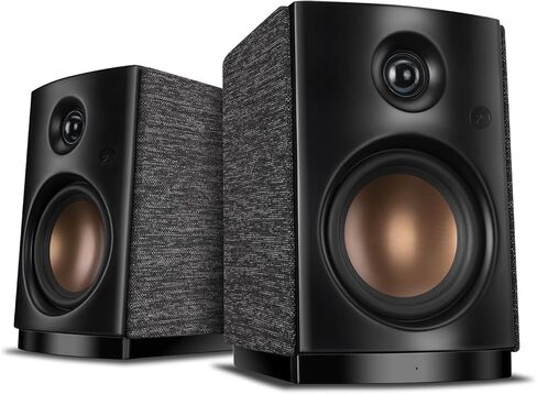 HiVi-Swans OS-10 HiFi Stereo Speakers, Bluetooth 5.0 Active Computer Bookshelf Speakers - 4'' Dynamic Woofer, Powered Desk Speakers 62w RMS with Touch Control for PC/Phone/TV - Black in Kuwait