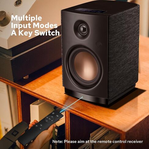 HiVi-Swans OS-10 HiFi Stereo Speakers, Bluetooth 5.0 Active Computer Bookshelf Speakers - 4'' Dynamic Woofer, Powered Desk Speakers 62w RMS with Touch Control for PC/Phone/TV - Black in Kuwait
