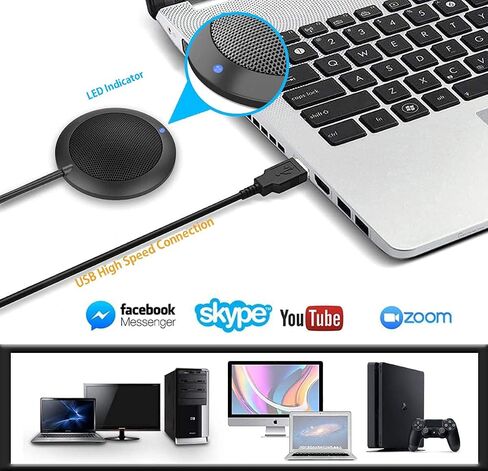 Conference USB Microphone, Computer Desktop Mic with LED Indicator in Kuwait