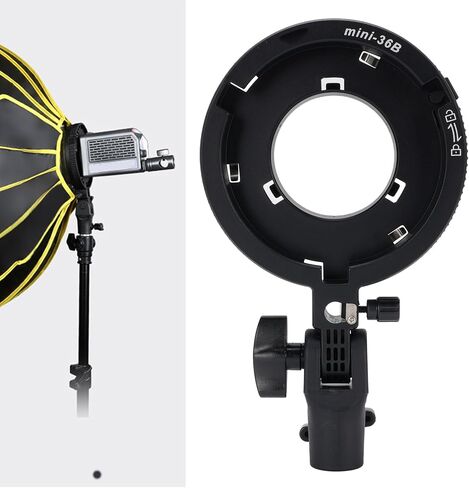 lyrlody Flash Bracket, Bracket Mount Adapter 180 Degree Tilt Umbrella Hole Light Stand Mount with Softbox LED Light Umbrella for Camera Flash in Saudi Arabia