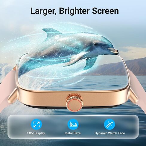 Fitpolo Smart Watch for Women, Stainless Steel Bezel Fitness Tracker (Make/Answer Calls), IP68 Waterproof, Heart Rate SpO2 Monitor, Sleep & Activity Tracking Smartwatch for Android Phones iPhone in Kuwait