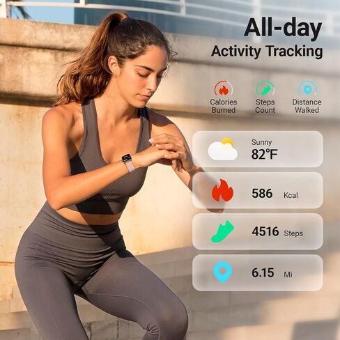 Fitpolo Smart Watch for Women, Stainless Steel Bezel Fitness Tracker (Make/Answer Calls), IP68 Waterproof, Heart Rate SpO2 Monitor, Sleep & Activity Tracking Smartwatch for Android Phones iPhone in Kuwait