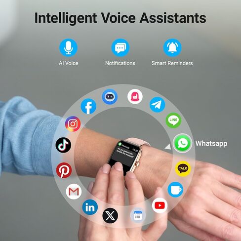 Fitpolo Smart Watch for Women, Stainless Steel Bezel Fitness Tracker (Make/Answer Calls), IP68 Waterproof, Heart Rate SpO2 Monitor, Sleep & Activity Tracking Smartwatch for Android Phones iPhone in Kuwait