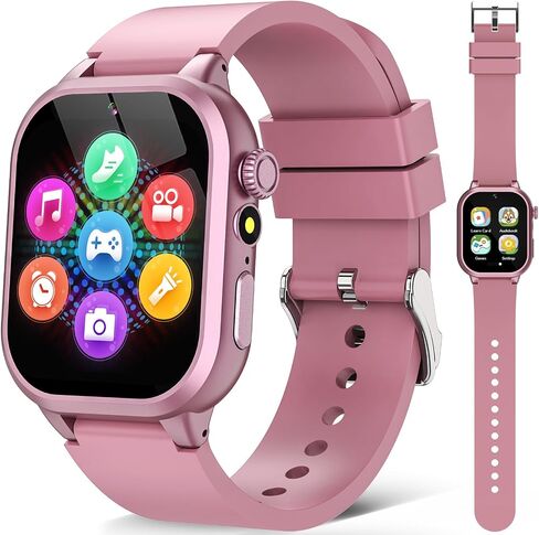 Kids Smart Watches for Girls Boys Toys Ages 4-12 with 30+ Games Video Recorder Music Alarm Clock Learning Card HD Touchscreen 4 5 6 7 8 Year Olds Birthday Gift (Rose Gold) in Kuwait