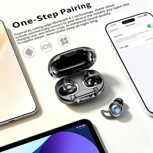 Sleep Earbuds for Side Sleepers, Bluetooth 6.1 Noise-Cancelling Sleepbuds in Kuwait