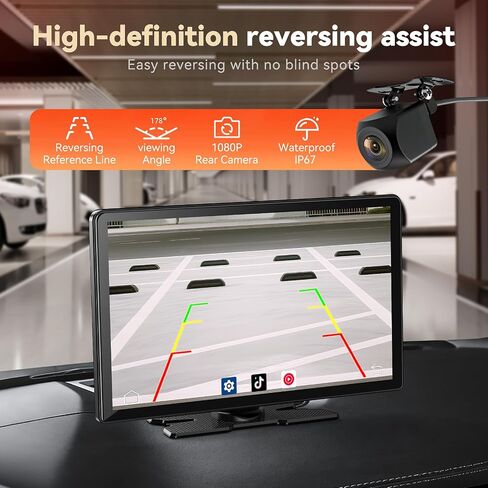 11.3" Wireless Carplay Screen for Car with N-etflix/YouTube/TikTok, Upgraded A-pple CarPlay & Android Auto Screen,Portable AI Magic Box with Backup Camera/Navigation/Voice Control,for All Vehicles in Kuwait