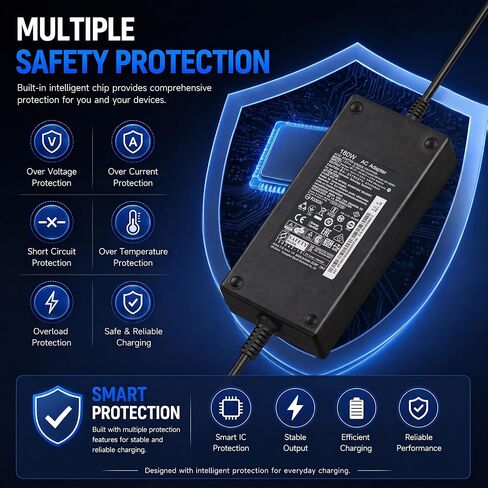 180W AC Power Adapter Compatible with MSI Gaming Laptop Thin GF63 GF65 GF75, Katana GF66 GF76, Stealth GS63 GS65, 19.5V/9.23A in Kuwait