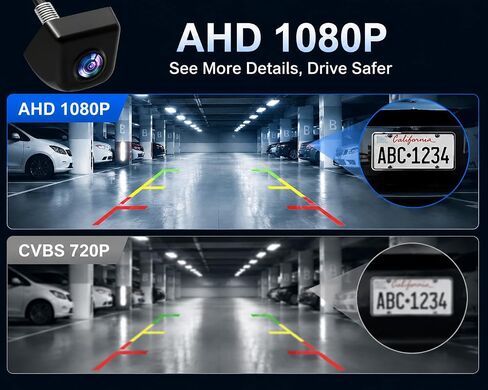 1080P Backup Camera for Truck, AHD CVBS Compatible Rear View Camera in Kuwait