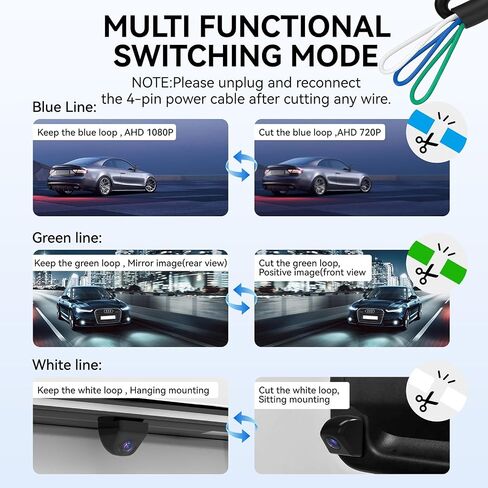 1080P Backup Camera for Truck, AHD CVBS Compatible Rear View Camera in Kuwait