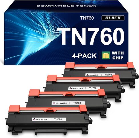 TN760 Toner Replacement for Brother TN760 TN730 Toner Cartridge 4Pack Black in Saudi Arabia