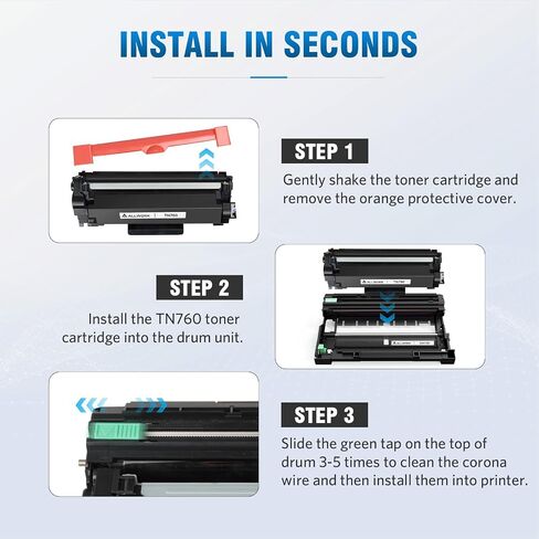 TN760 Toner Replacement for Brother TN760 TN730 Toner Cartridge 4Pack Black in Saudi Arabia