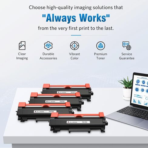 TN760 Toner Replacement for Brother TN760 TN730 Toner Cartridge 4Pack Black in Saudi Arabia