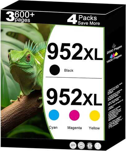 952 XL Ink Cartridge Combo Pack Compatible for HP 952XL for OfficeJet 8702 Pro 8710, 7740, 8720, 8725, 8210, 8715, 8740, 7720, 8730, 8216, 8700, 8200, 8716 Printer with V14.6.1 Chip C/M/Y/K, 4 Packs in Kuwait