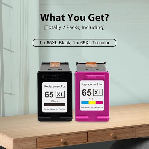 Paeolos 65XL Ink Cartridges Black and Color Replacement for HP Ink 65 2Pack in Kuwait