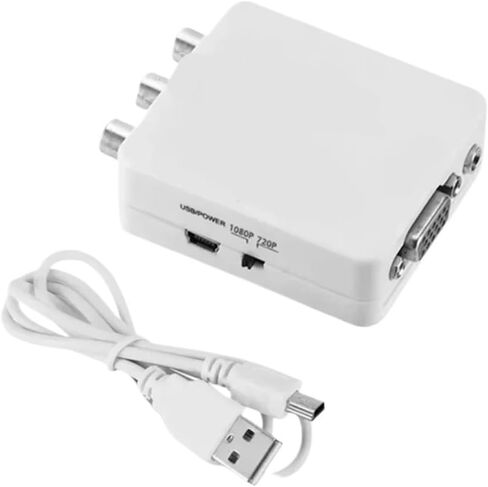 V/GA to AV Converter R/CA to Adapter with 3.5mm Cord for TV Box PC Computer 1080P CVBS to(AV to VGA) in Kuwait
