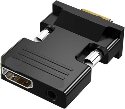 HDMI-Compatible Female to V/GA Male Converter with 3.5mm Cord for P;S/4 M>oni>tor Projector PC 1080P HD to Adapter(Black Color) in Kuwait