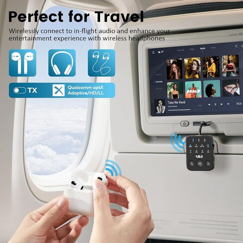 1Mii SafeFly Dot2 Bluetooth 5.3 Transmitter Receiver for Airplane, TV in Kuwait