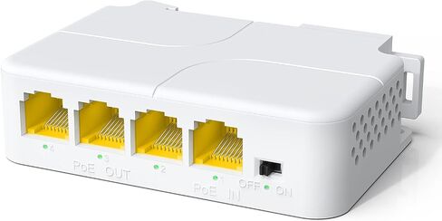 Outdoor Gigabit PoE Extender 1 in 3 Out, VunLink Waterproof 4-Port PoE Repeater, IEEE 802.3af/at, 100m (328ft) Extension, Plug & Play, VLAN, Wall Mount for IP Camera, AP, NVR, Surveillance System in Saudi Arabia