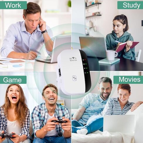WiFi Range Extender Wireless Signal Booster, 300Mbps 2.4GHz Wi-Fi Repeater with Ethernet Port, 802.11b/g/n Wireless Internet Blast for Home, AP Mode/Wide Compatibility/Easy Setup, WPS Supported in Kuwait