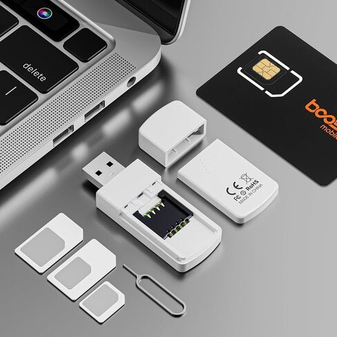 USB SIM Card Reader for Micro/Nano/Standard Sim Card, Nano Sim Card Adapter with Eject Pin, 480 Mbps Micro Sim Converter for Laptops/Windows, Support Reading and Editing Contacts and Text Messages in Kuwait