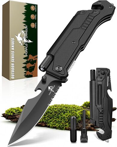 Purple Dragon Folding Pocket Knife for Men - 6 in 1 EDC Knife in Kuwait