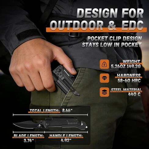 Purple Dragon Folding Pocket Knife for Men - 6 in 1 EDC Knife in Kuwait