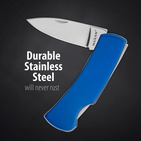 Maxam Stainless Steel Pocket Knife - Lightweight Folding Knife - 3-1/4" Blade with Safe Opening – 6 Inches When Open in Saudi Arabia