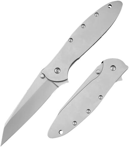 Manual Opening Flipper Folding Knife,8Cr13Mov Blade with 420 Steel Handle & Reversible Clip for EDC, Outdoor, Camping Hiking in Kuwait