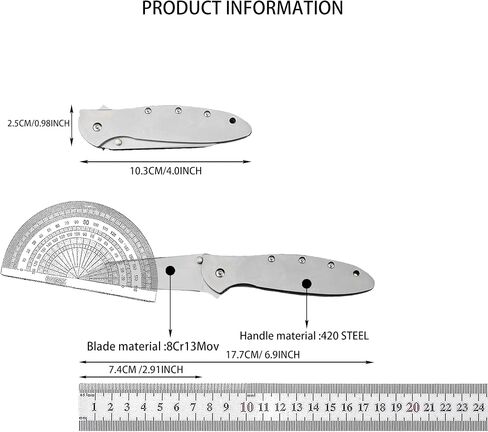 Manual Opening Flipper Folding Knife,8Cr13Mov Blade with 420 Steel Handle & Reversible Clip for EDC, Outdoor, Camping Hiking in Kuwait