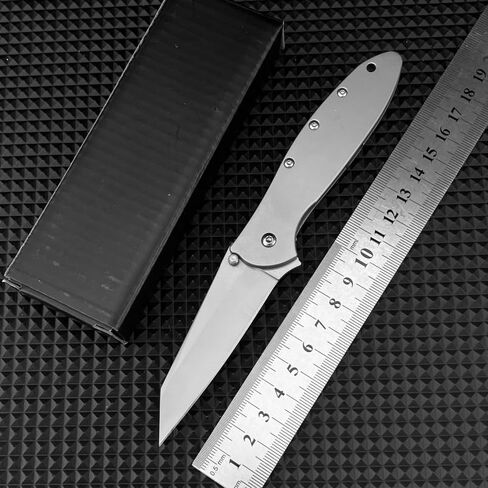 Manual Opening Flipper Folding Knife,8Cr13Mov Blade with 420 Steel Handle & Reversible Clip for EDC, Outdoor, Camping Hiking in Kuwait