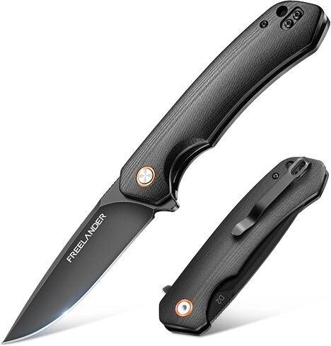 Freelander D2 Steel Pocket Folding Knife with G10 Handle, Gifts for Men in Kuwait
