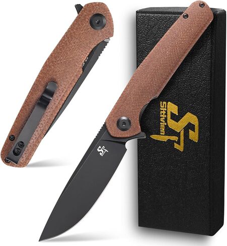 Sitivien ST102 Folding Knife, D2 Steel Blade+G10 Handle Pocket Knife, EDC Tool Knife for Outdoor, Camping, Hunting, Survival (Turquoise) … in Kuwait
