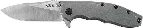 Zero Tolerance Hinderer Pocketknife; 3.5-Inch CPM 20CV Steel Blade, KVT Ball-Bearing Opening System, Flipper, Reversible Deep Carry Clip, Titanium Handle, Made in USA (0562TI) in Kuwait