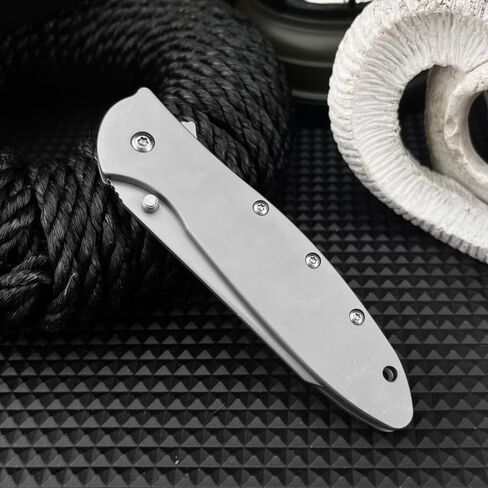 Manual Opening Flipper Folding Knife,8Cr13Mov Blade with 420 Steel Handle & Reversible Clip for EDC, Outdoor, Camping Hiking in Kuwait