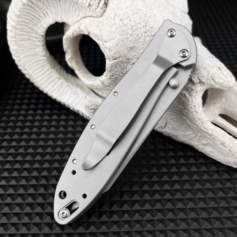 Manual Opening Flipper Folding Knife,8Cr13Mov Blade with 420 Steel Handle & Reversible Clip for EDC, Outdoor, Camping Hiking in Kuwait