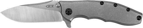Zero Tolerance Hinderer Pocketknife; 3.5-Inch CPM 20CV Steel Blade, KVT Ball-Bearing Opening System, Flipper, Reversible Deep Carry Clip, Titanium Handle, Made in USA (0562TI) in Kuwait