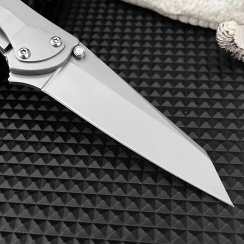 Manual Opening Flipper Folding Knife,8Cr13Mov Blade with 420 Steel Handle & Reversible Clip for EDC, Outdoor, Camping Hiking in Kuwait