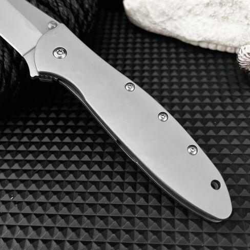 Manual Opening Flipper Folding Knife,8Cr13Mov Blade with 420 Steel Handle & Reversible Clip for EDC, Outdoor, Camping Hiking in Kuwait